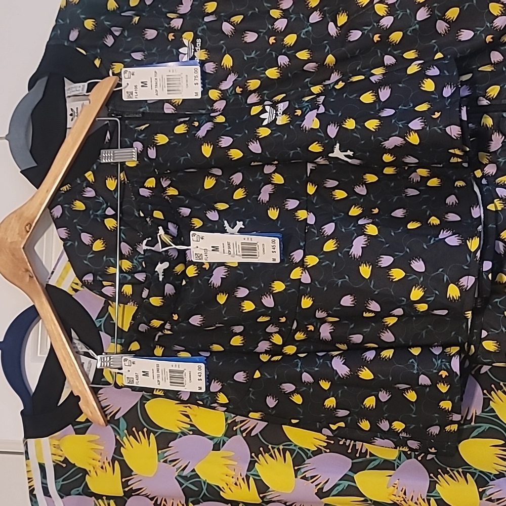 3pc Bundle Adidas Originals Bellista AOP Track Jacket, Skirt & Dress Ret: $163